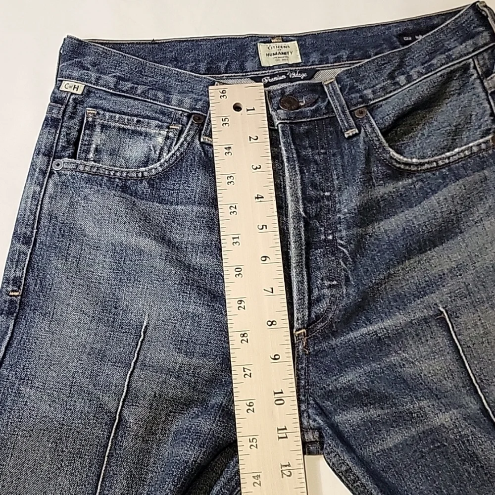 Citizens of humanity Gia ankle straight leg size 25 indigo blue pin tuck rigid - Picture 11 of 16